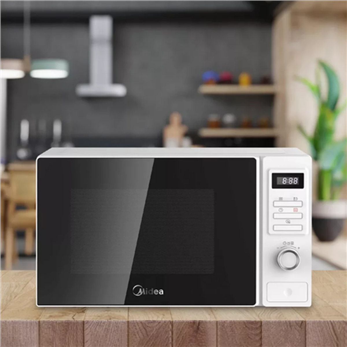Midea Mikrowelle MAM720C2AT – Weiß – 700 W – 20 Liter – Freistehend – 49 x 38 x 30 cm