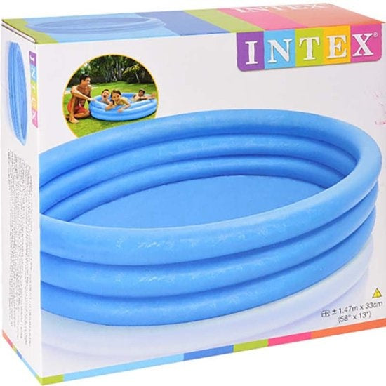 Intex Aufblasbarer Pool Crystal - 3 Ringe - Aufblasbarer Pool - 147 cm