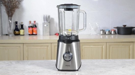 MOA Krachtige Blender - Met glazen kan - 1,5 liter - Zwart - 1000 Watt - TB61B