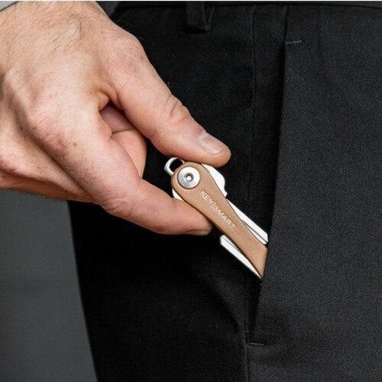 Keysmart Schlüsselanhänger Leather Edition - Schwarzes Leder