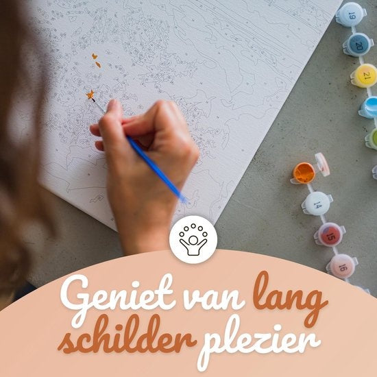 Rubye Malen nach Zahlen Erwachsene - Vier Jahreszeiten - mit Leinwand, Staffelei und Pinseln - 40x50cm