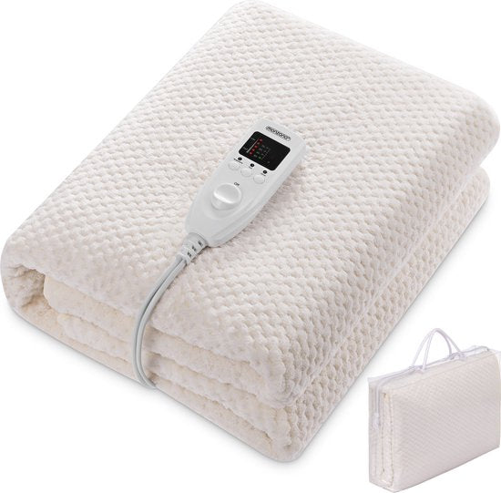 Monzana Wärmedecke - Electric Fleece 150x80cm 5 Stufen - Creme