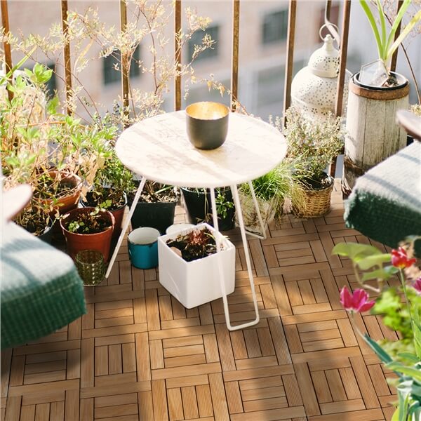 Yaheetech Terrassenfliesen aus Holz, 27er-Set – Kiefernholz – 30,5 x 30,5 cm – Klicksystem – Rutschfest – Für den Innen- und Außenbereich