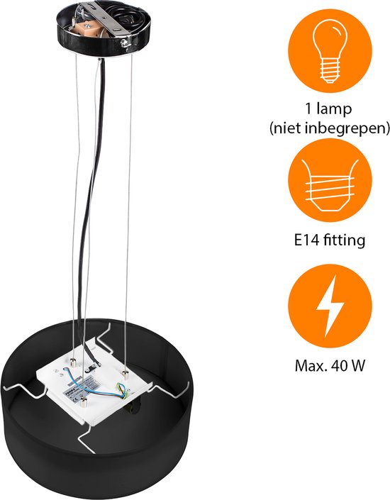 Smartwares Deckenleuchte – Ø 20 cm – Schwarz – E14 – 10.004.59