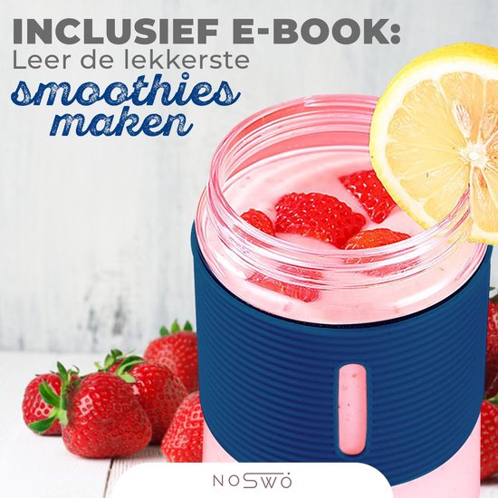 Noswo Blender To Go - Tragbarer Mixer - Tragbarer Mixer - Mini-Mixer für unterwegs - Smoothie Maker - Kabelloser Mixer - Blau