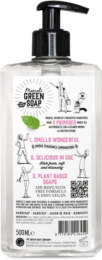Marcel's Green Soap Handseife – Patchouli & Cranberry – 500 ml