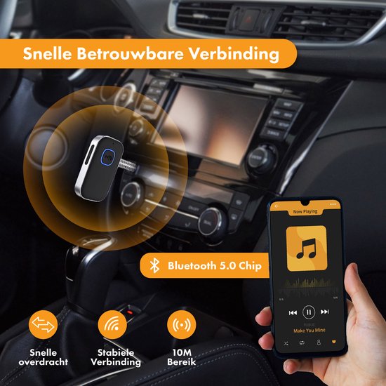 Bluetooth-Empfänger - 16 Stunden kabellos - BT 5.0 - 3.5MM AUX - Bluetooth-Empfänger - Bluetooth-Empfänger Auto