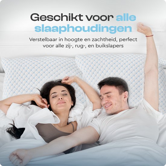 Sleeptime Pillow - Nachfüllbares Kissen - Geeignet für alle Schlafpositionen - Kühlende Technologie - Reduziert Nackenschmerzen