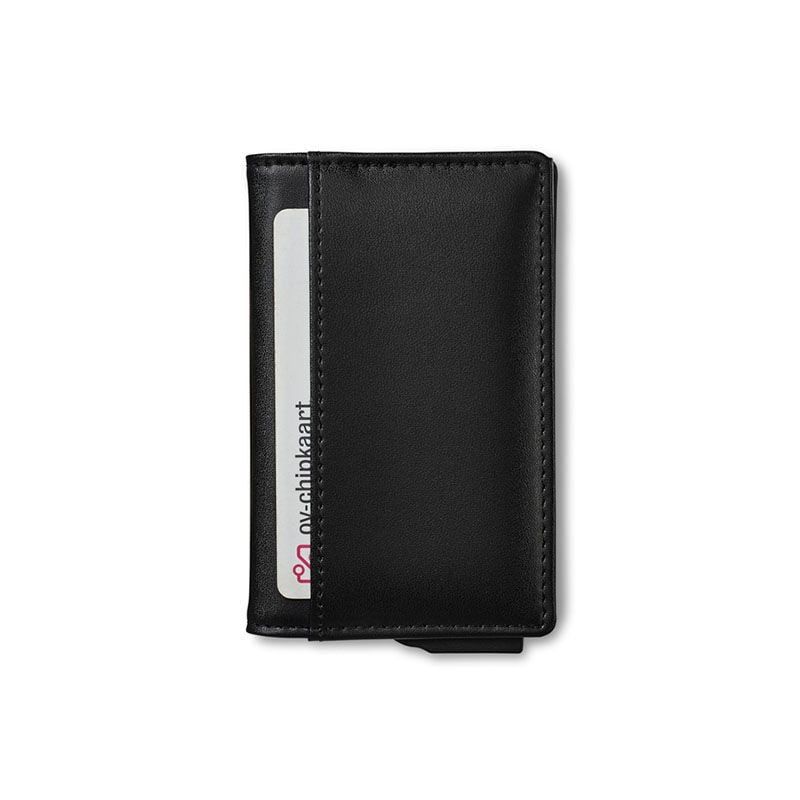 The Trend Leder Smart Wallet mit Kartenhalter Schwarz - Kompakt 11x8x2 cm - RFID Schutz