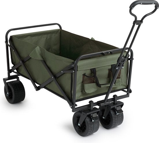 909 Bollerwagen für den Außenbereich - faltbar - maximale Tragfähigkeit 80 KG - 100x57x99cm - Grün