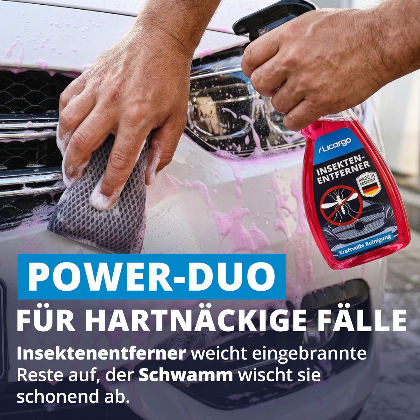 Licargo Insektenschwamm für das Auto, 3er-Set – Mikrofaser-Wabenstruktur – 13 x 8 cm