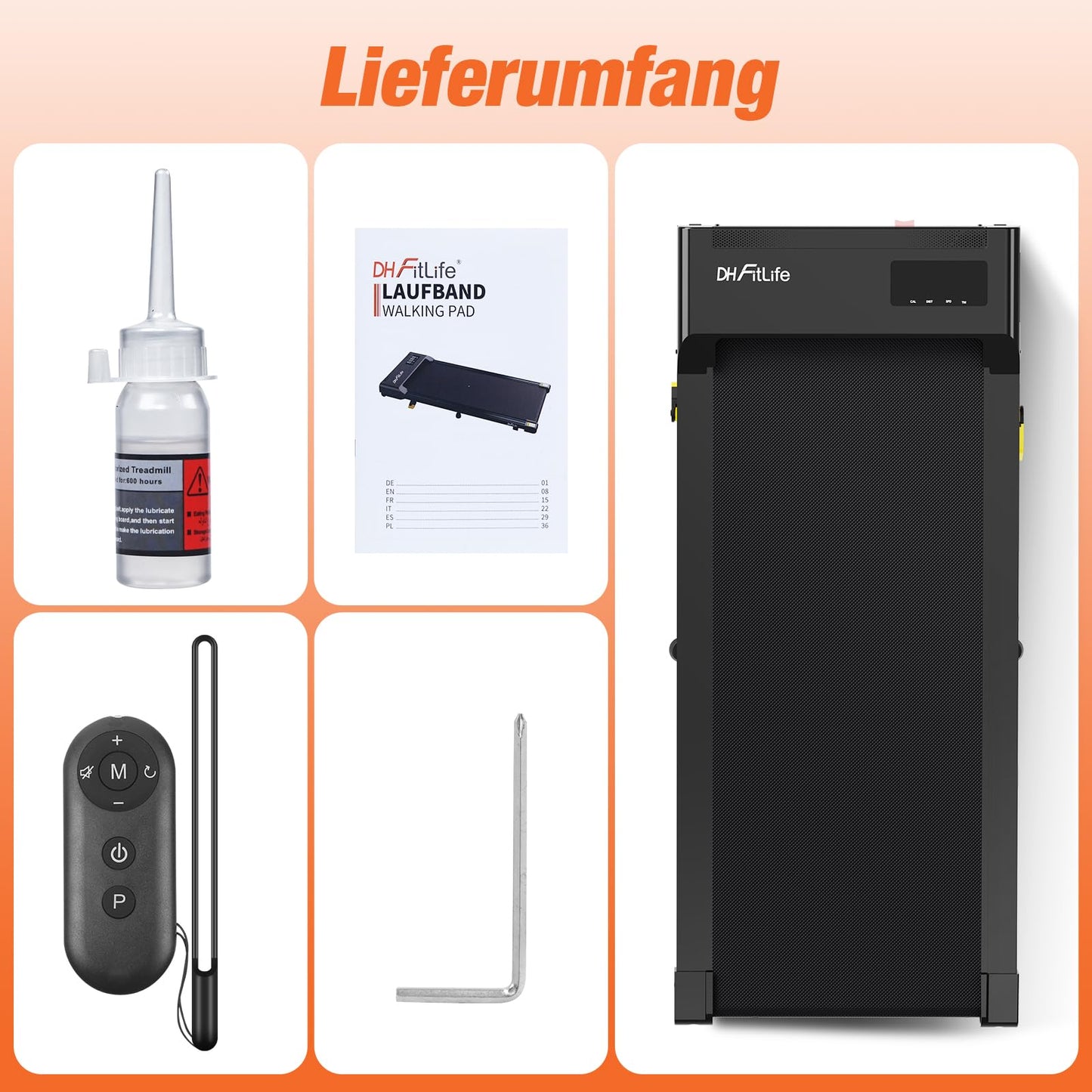 DH FitLife Walking Pad – 2026 – 1–6 km/h – 0–6 % Steigung – Steuerung über App