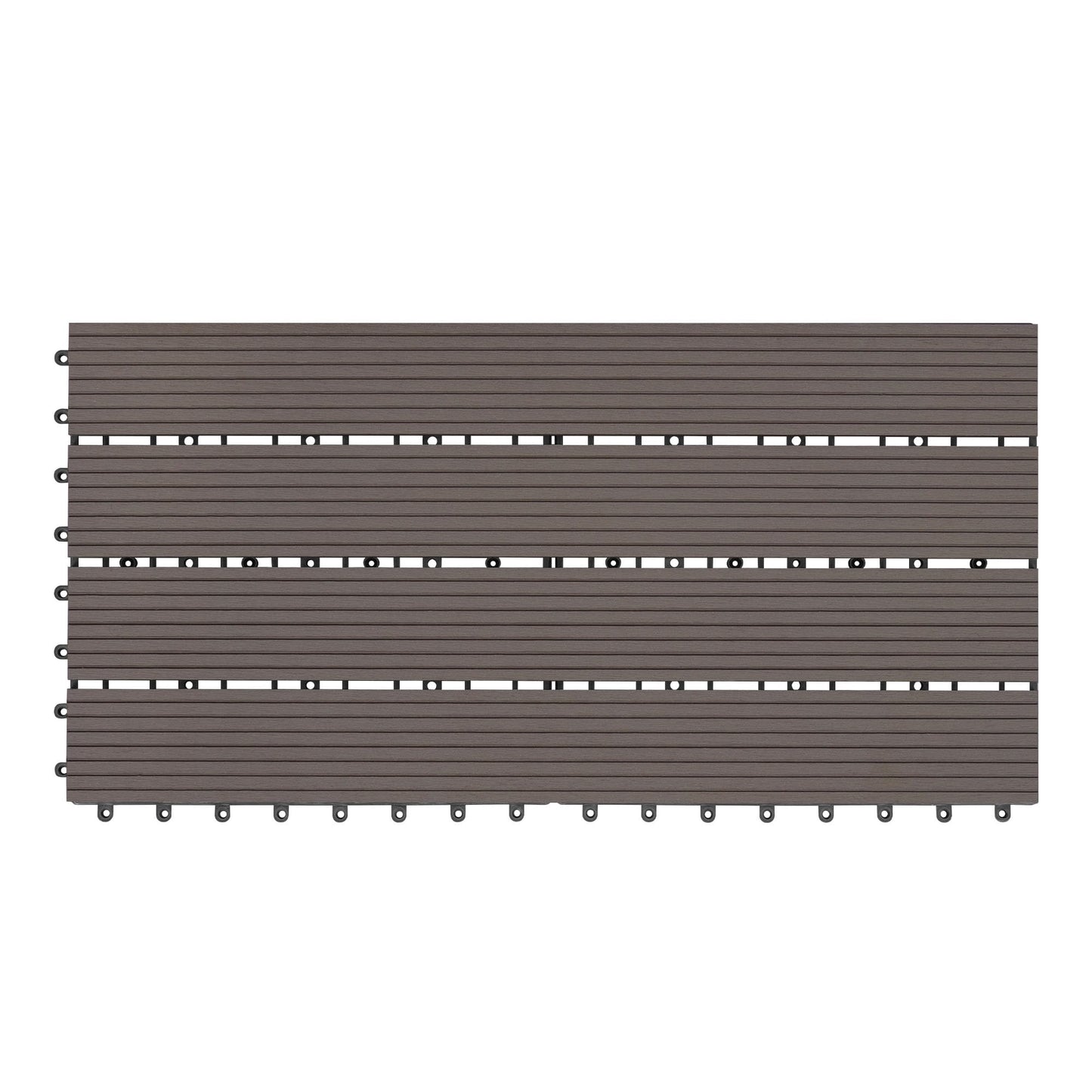 WOLTU - WPC-Terrassenfliesen – Holzoptik – Klicksystem – 12 Stück -2 m² - 30 x 60 cm - Kaffeefarben