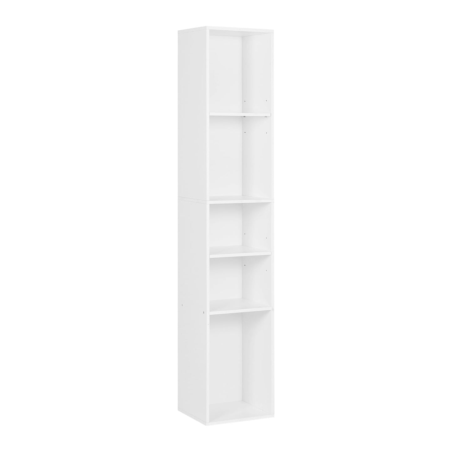 WOLTU SK034ws Bücherregal – offenes Regalsystem mit 5 Fächern – weiß – 30 x 151 x 26 cm