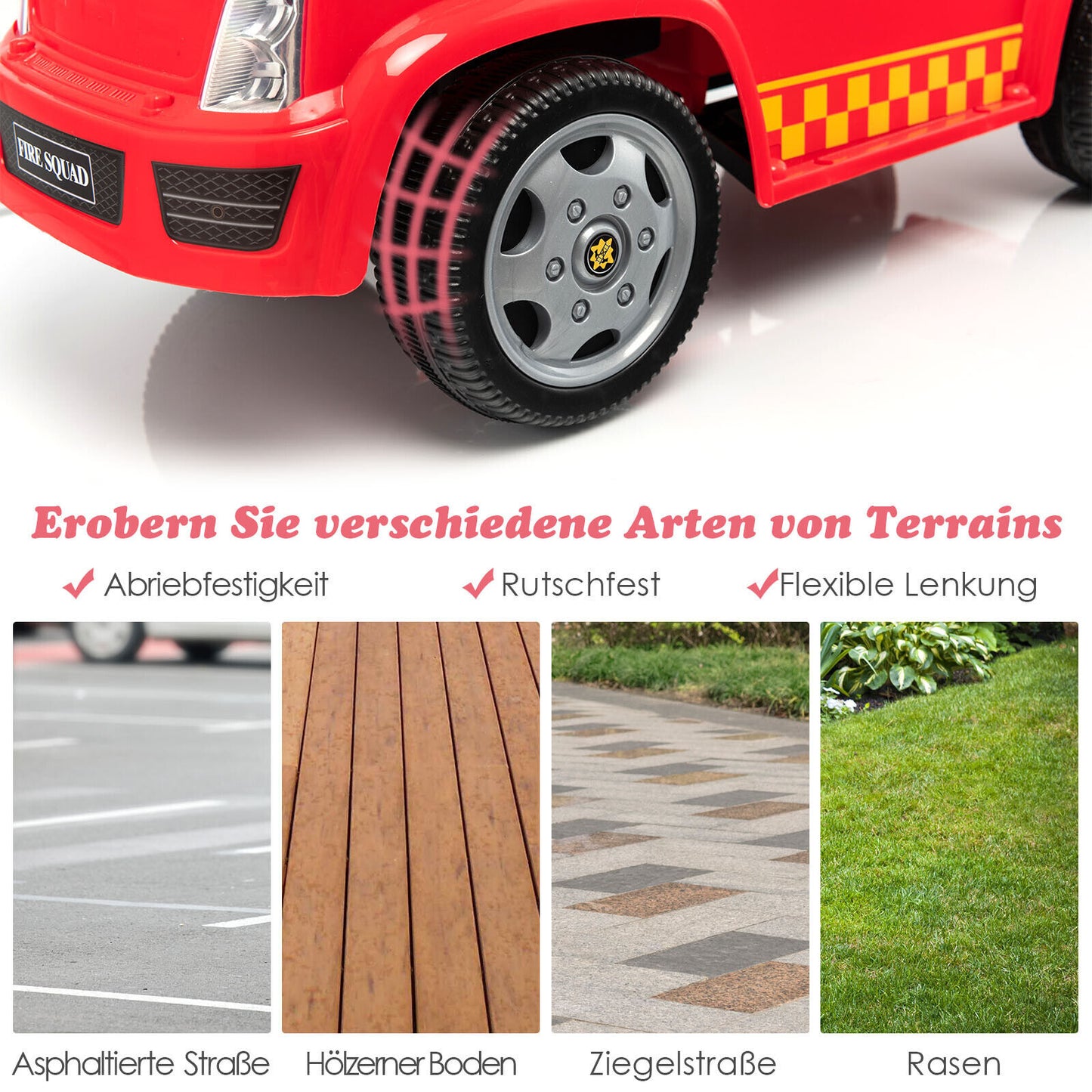Coast Kinderfeuerwehrauto mit Seifenblasenpistole für Kinder 18-36 Monate rot