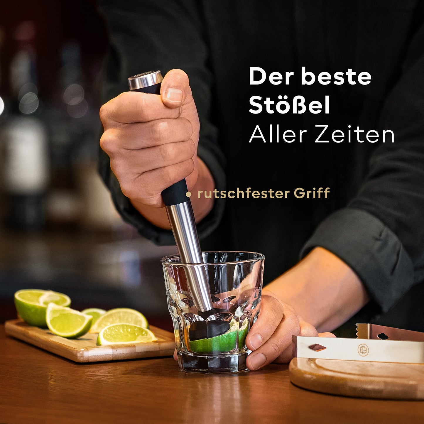 BarDeluxe Professionelles Cocktail-Set – 12-teilig – 750-ml-Shaker – Edelstahl 304 – silber