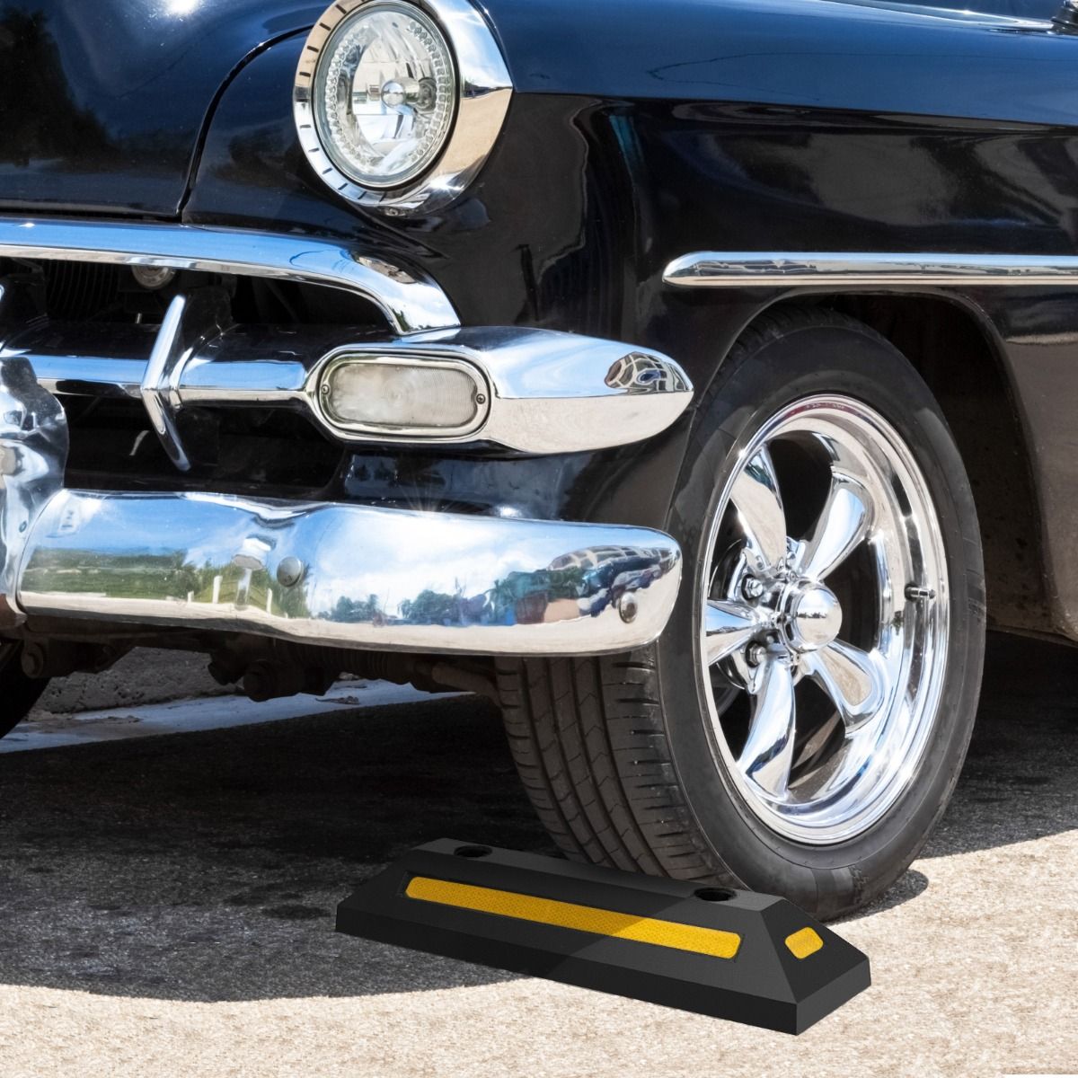 Coast Parking Stop 2er-Set - Reflektierend - Gummi - 54 x 16 x 9 cm - Schwarz / Gelb