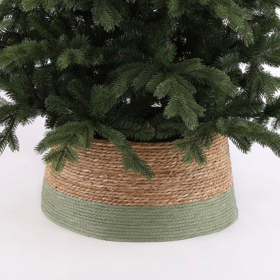 House of Seasons Weihnachtsbaumschürze - H26 x Ø58 cm - Seegras - Grün
