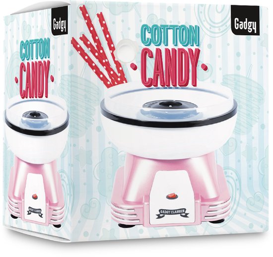 Gadgy Zuckerwattemaschine Retro Rosa, mit 10 Stäbchen und Messlöffel – Zuckerwatte-Maschinen – Süßigkeiten – Kinderparty – Zuckerwatte-Zucker – Cotton Candy