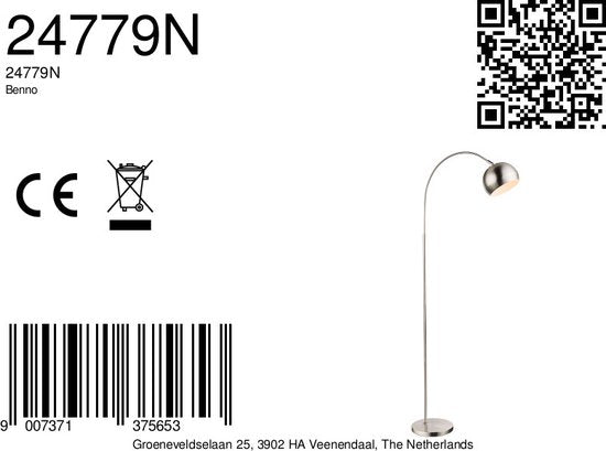 Globo Stehleuchte Benno - Chrom - Metall - 24779N