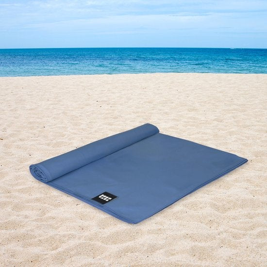 TRVLMORE Mikrofaser-Reisehandtuch-Set - 2 Stück - Klein (40 x 80 cm) & Groß (76 x 150 cm) - Mikrofaser - Dunkelblau