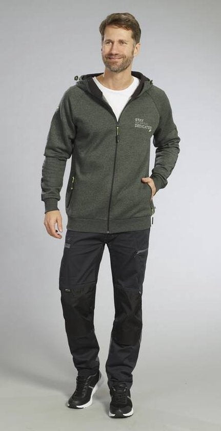 TERRAX WORKWEAR Sweatjacke mit Kapuze, Grün/Schwarz, Größe L