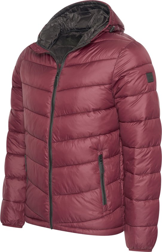 Cappuccino Italia - Herren Jacke Winter Kapuzen Winterjacke Burgund - Rot - Größe L