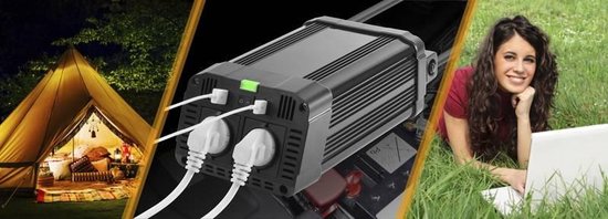 Technaxx TE16 Wechselrichter 1200W - 2x 230V - 2x 5V USB - 3.1A - Spannungswandler