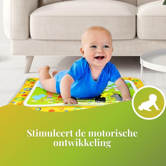 Tenify Wasser Spielmatte - Wasser Matte - Spielmatte - Aufblasbar - Tummy Time - Baby Spielzeug 0 Jahr - Baby Geschenk - Gelb