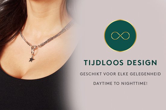 Laura Ferini Damen Halskette Stella Silber - Silber Gliederkette mit Stern - 18K Weißgold vergoldet - Halskette - Halskette - Schmuck - Accessoires - Damen Halskette mit Anhänger