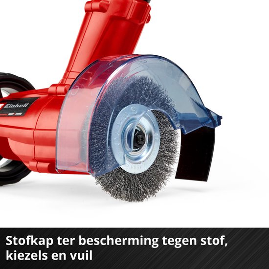 Einhell Akku-Fugenreiniger GE-CC 18 Li Solo – Power X-Change – 18 V/Li-Ion – 1200 U/min – Bürstendurchmesser: 10 cm – inkl. Stahl- und Nylonbürste – ohne Akku und Ladegerät