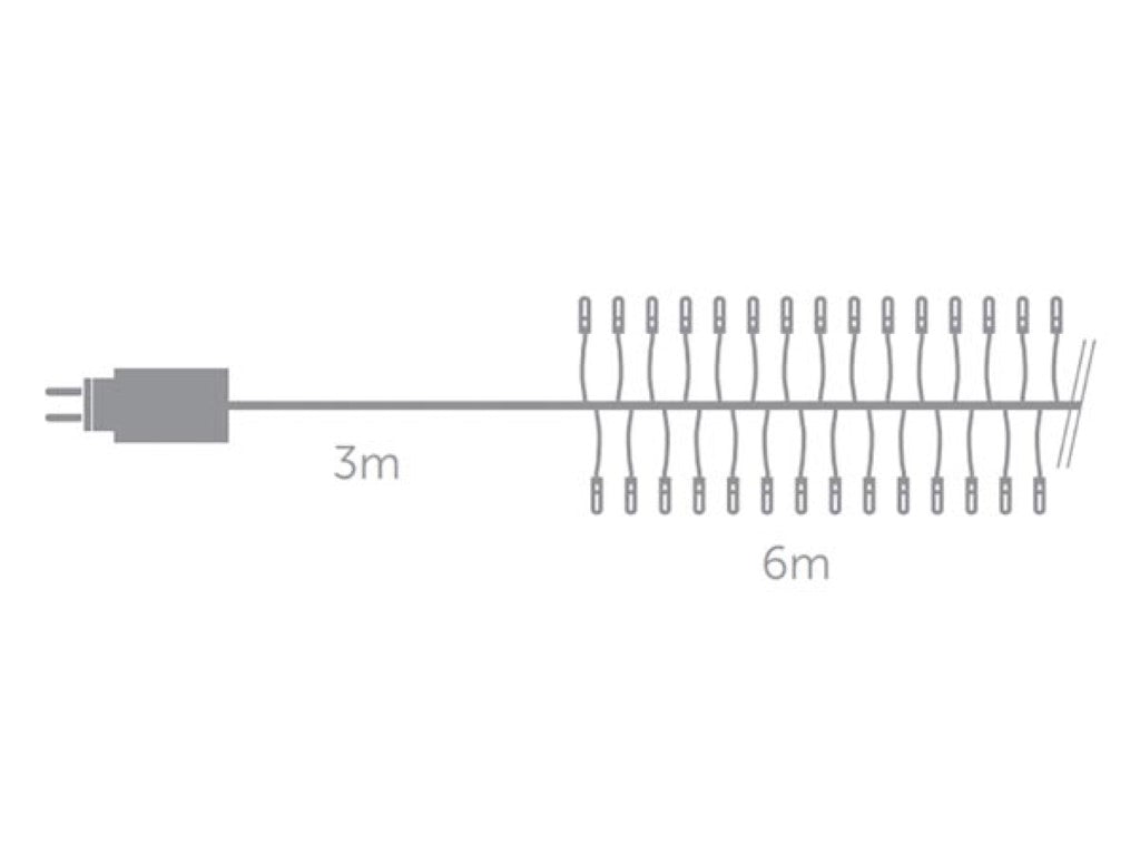LED-Lichterkette – 510 LEDs – 6 m – IP44 – Warmweiß/Schwarz