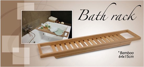 Excellent Houseware Badregal aus Bambusholz – 64 x 15 cm – für Utensilien – Badregal – braun
