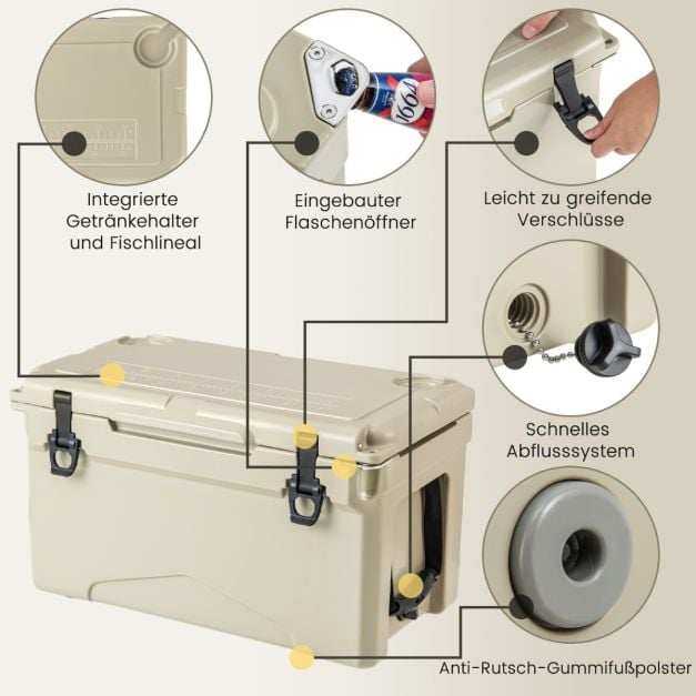 Coast Rotationsgeformte Kühlbox 28 l – 60 x 33 x 35 cm – Khaki