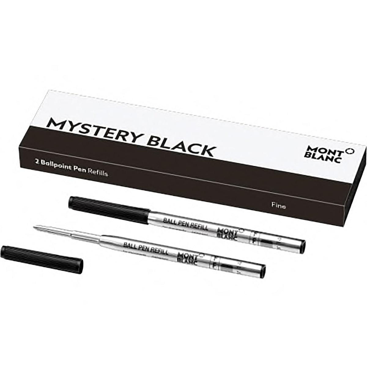 Montblanc – Kugelschreiber-Minen – Fein (F) – Mystery Black – 2 Stück