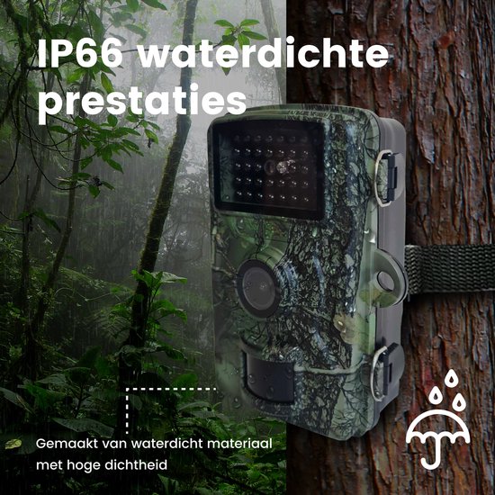 Professionelle Wildkamera mit Nachtsicht 16MP - Wildlife Kamera mit Sensor - Jagdkamera - Wasserdicht - Inkl. 32GB SD Karte