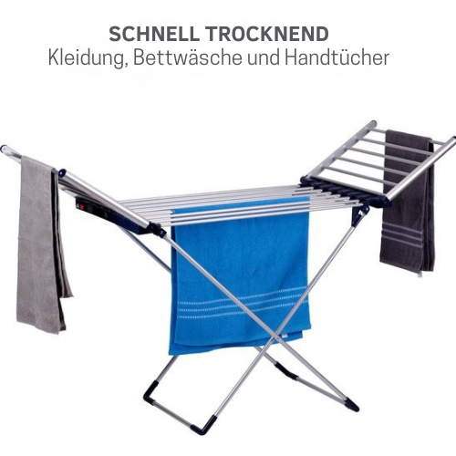 Dirt Devil - Elektrischer Wäscheständer mit Heizung - 230W - 147x54x94 cm - Aluminium - Grau