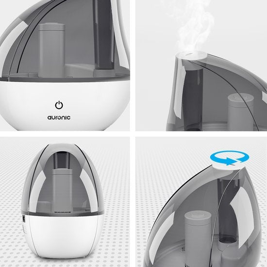 Auronic - Luftbefeuchter - Geeignet für Baby-/Schlafzimmer - inkl. Wasserfilter - Weiß