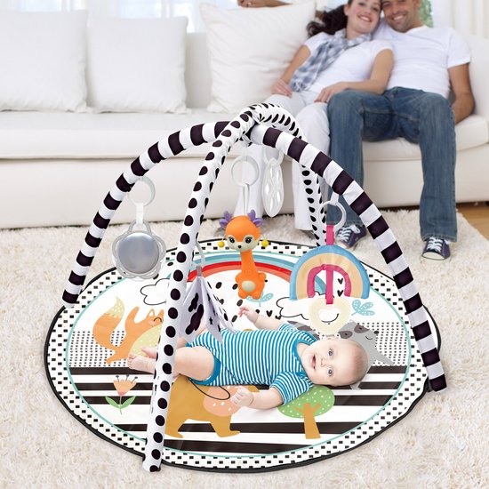 FUEGOBIRD – Spielmatte für Babys – Niedliche Tierchen – Deluxe-Spielset – Buntes, interaktives Greifspielzeug – Tolle Geräusche – Förderendes Spielzeug für Babys ab 2 Monaten