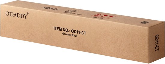 O'DADDY® Kleiderständer auf 4 großen Rädern - Bis zu 130 kg Kapazität - Verstellbar und ausziehbar - Rostfreies verchromtes Metall - Einfache Montage - Weiß