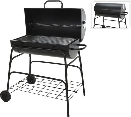 BBQ Holzkohlegrill - Zylinder - Auf Rädern - 39x100x100cm