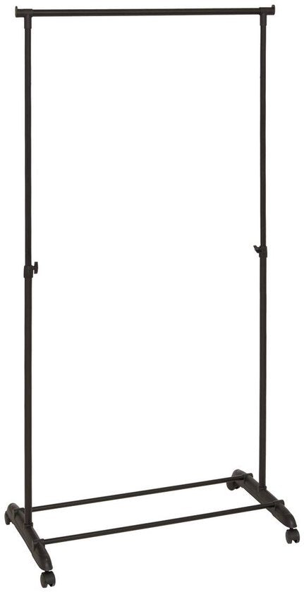 5Five Kleiderständer mit einer Stange – Kunststoff/Metall – schwarz – 80 x 42 x 160 cm