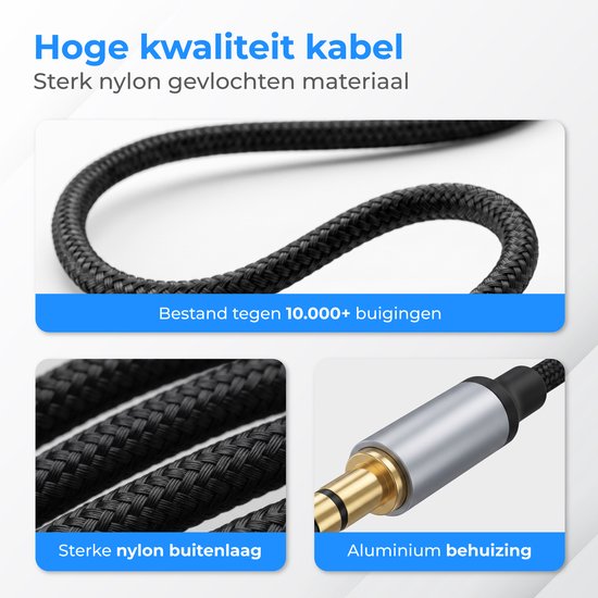 Nuvance AUX-zu-USB-C-Kabel – AUX-Kabel mit USB-C-Anschluss – 1 Meter – USB-C-zu-AUX – geflochtenes Nylon – USB-C-AUX – USB-C-zu-Klinkenstecker