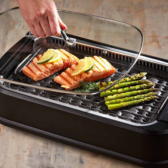 PowerXL Smokeless Grill - Elektrogrill - Rauch- & geruchloses Grillvergnügen - Grill- & Aromafunktion - Antihaftbeschichtung - 1500 Watt