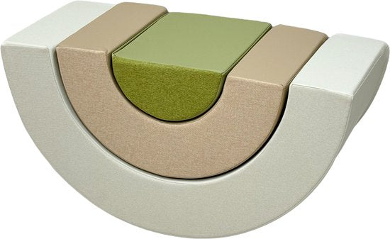 Sunny Seli Regenbogen-Schaumstoffblöcke – Weiche Kletter-, Stapel- und Spielblöcke – Beige, Braun und Grün – Softplay-Schaumstoffblöcke – Montessori-Spielzeug – 3-teilig – Ab 12 Monaten – Sicheres Spielen und Lernen