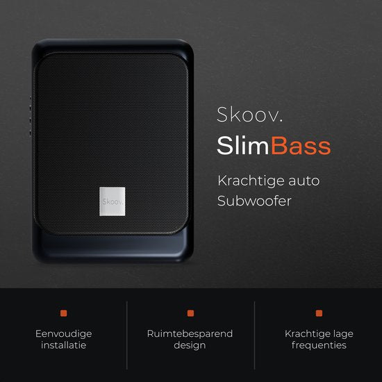 Skoov SlimBass Auto-Subwoofer mit integriertem Verstärker - 200W - Fernbedienung - Lautsprecher - Untersitz - Aktiv - Tieftöner