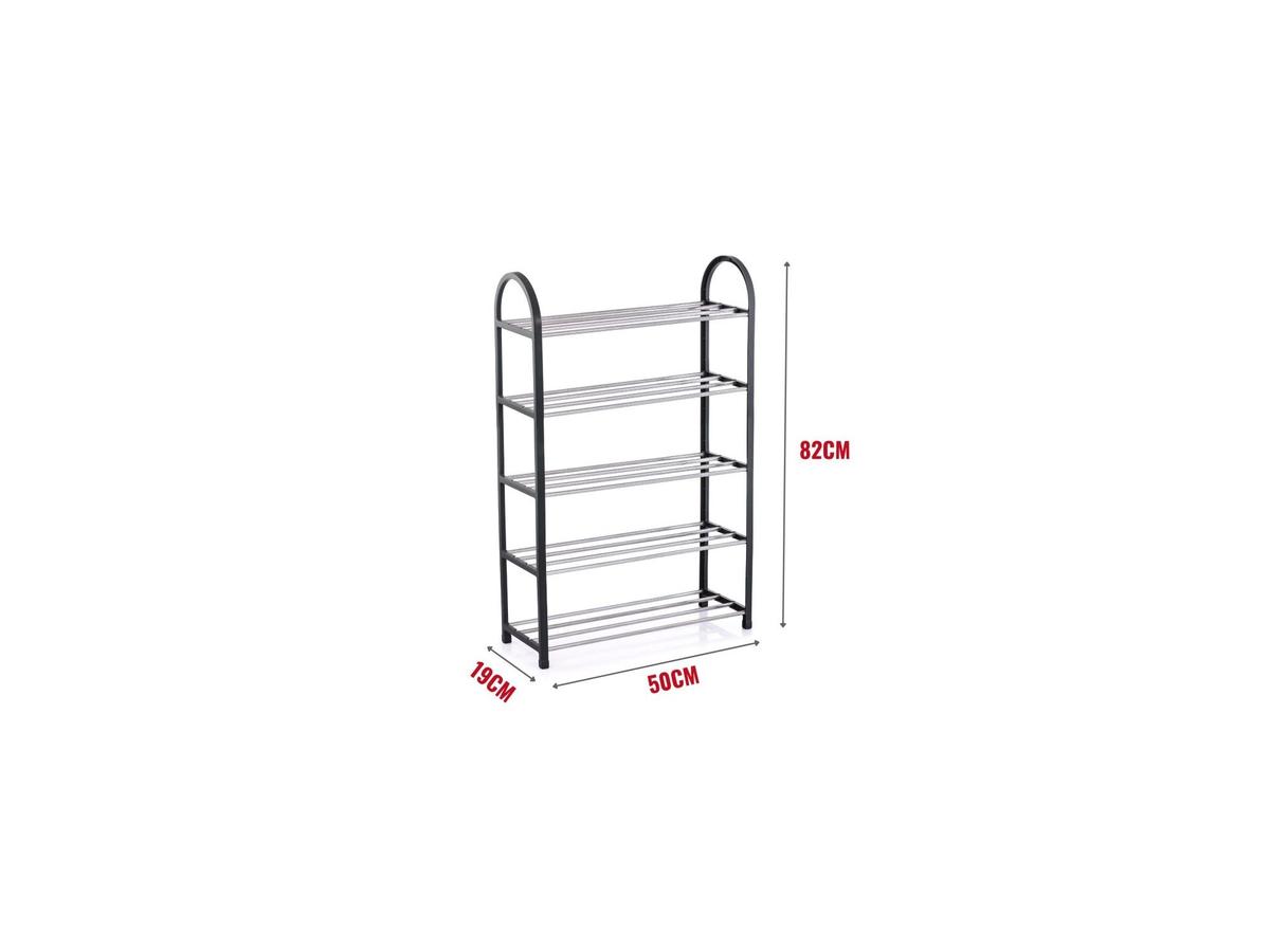 Herzberg Schuhregal – 5 Ebenen – Grau – 80 x 30 x 90 cm