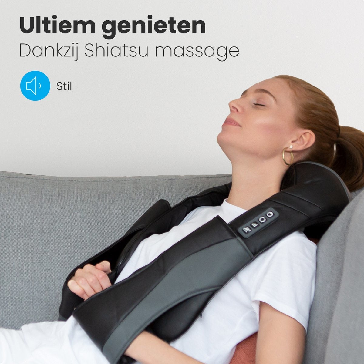 Auronic - Shiatsu Massagekissen - für Nacken und Schulter - Infrarot-Wärmefunktion - Schwarz