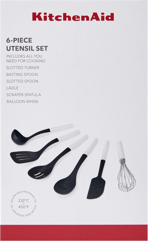 KitchenAid Küchenutensilien Set 6-teilig Nylon-Silber Küchenutensilien Set - Weiß