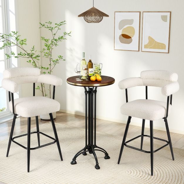 Coast 2er-Set Barhocker – Weiß/Schwarz – um 360° drehbar – Sitzhöhe 69 cm